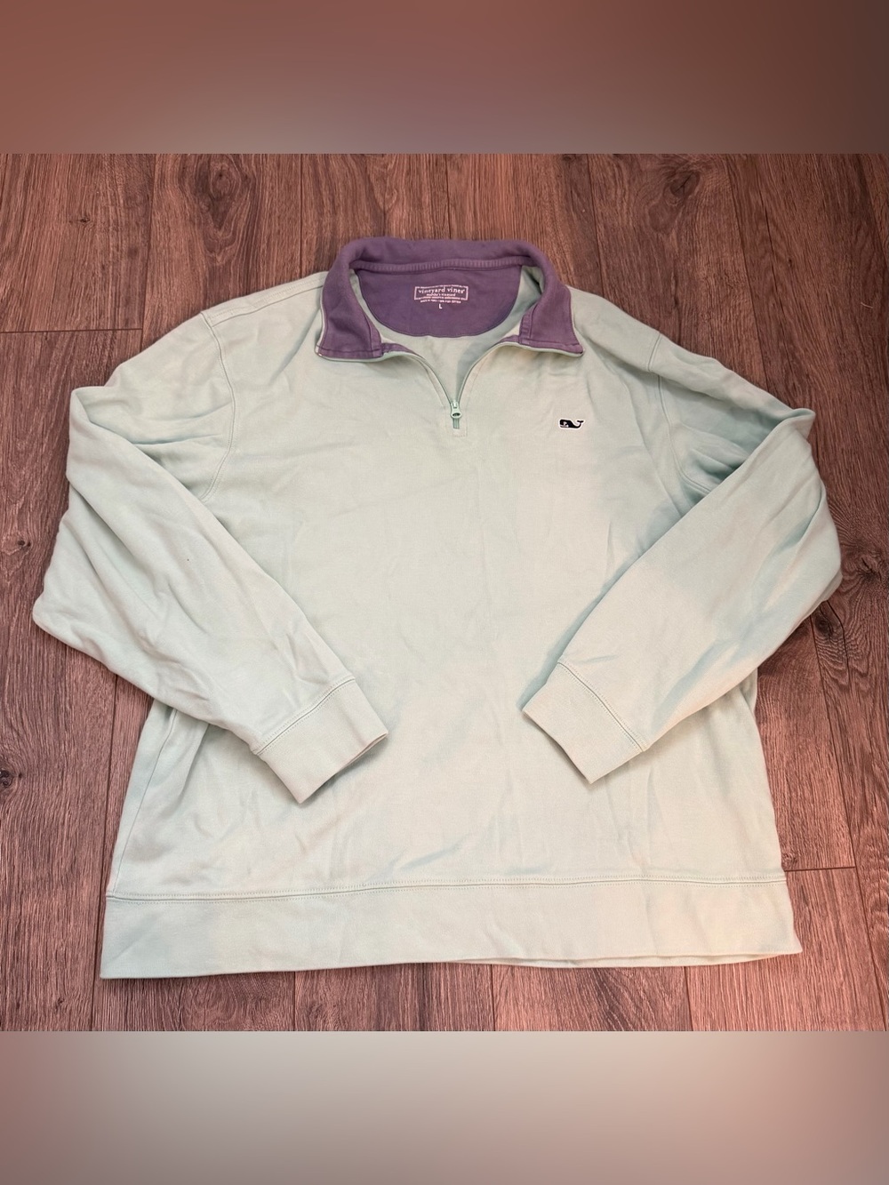 Vineyard Vines Men’s Pima Cotton 1/4 Zip Pullover Mint Green Size L